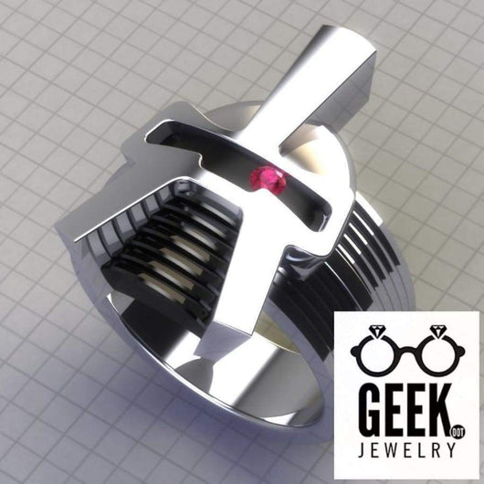 Toaster Head Helmet Ring- Gents - Geek Jewelry