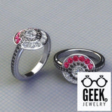 Poke Engagement Ring, Gems -Ladies - Geek Jewelry
