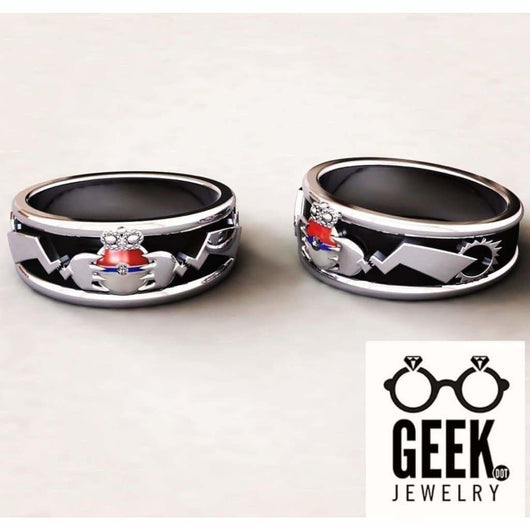 Poke Claddagh Ball Band -GENTS - Geek Jewelry