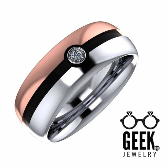 Two Tone Poke Ball Band  -GENTS - Geek Jewelry