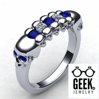 With This Skull Band Ladies Wedding Band, Ladies - Geek Jewelry