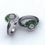 Poke Engagement Ring, Gems -Ladies - Geek Jewelry