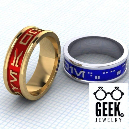 Custom Aurebesh Bands- Gents - Geek Jewelry