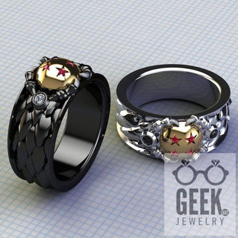 Dragon and His Ball Ring- Gents - Geek Jewelry