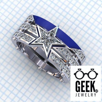 Captain,  Americas Team Ring- Ladies - Geek Jewelry