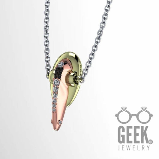 Caution! Carbonite Inside- Boba ship Necklace - Geek Jewelry
