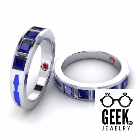 Droid Gem Set Band 6mm - Gents - Geek Jewelry