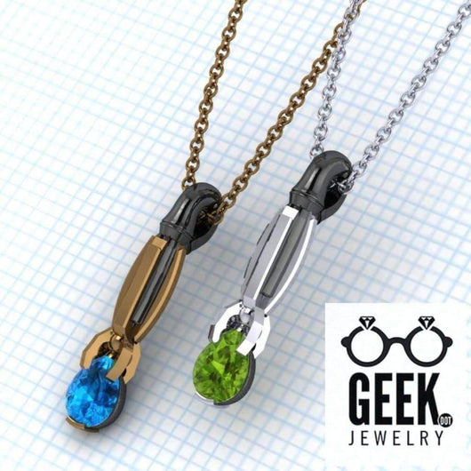 The Sonic-Solitare Pendant, Sci Fi Jewelry, Doctor Who Pendant Sonic Screwdriver Pendant, - Geek Jewelry