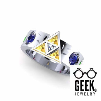 Tri-Force Sacred Spirt Ring- Ladies - Geek Jewelry